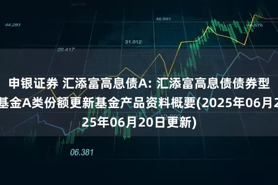 申银证券 汇添富高息债A: 汇添富高息债债券型证券投资基金A类份额更新基金产品资料概要(2025年06月20日更新)