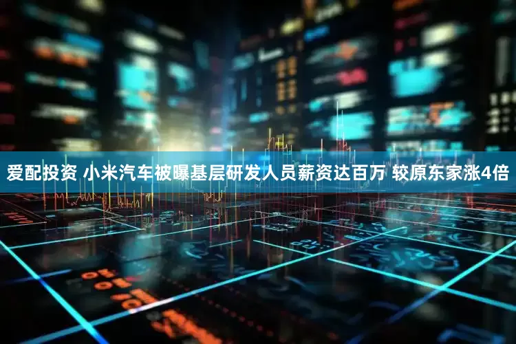 爱配投资 小米汽车被曝基层研发人员薪资达百万 较原东家涨4倍